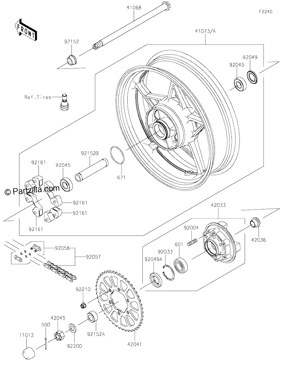 Diagrama de REAR WHEEL CHAIN