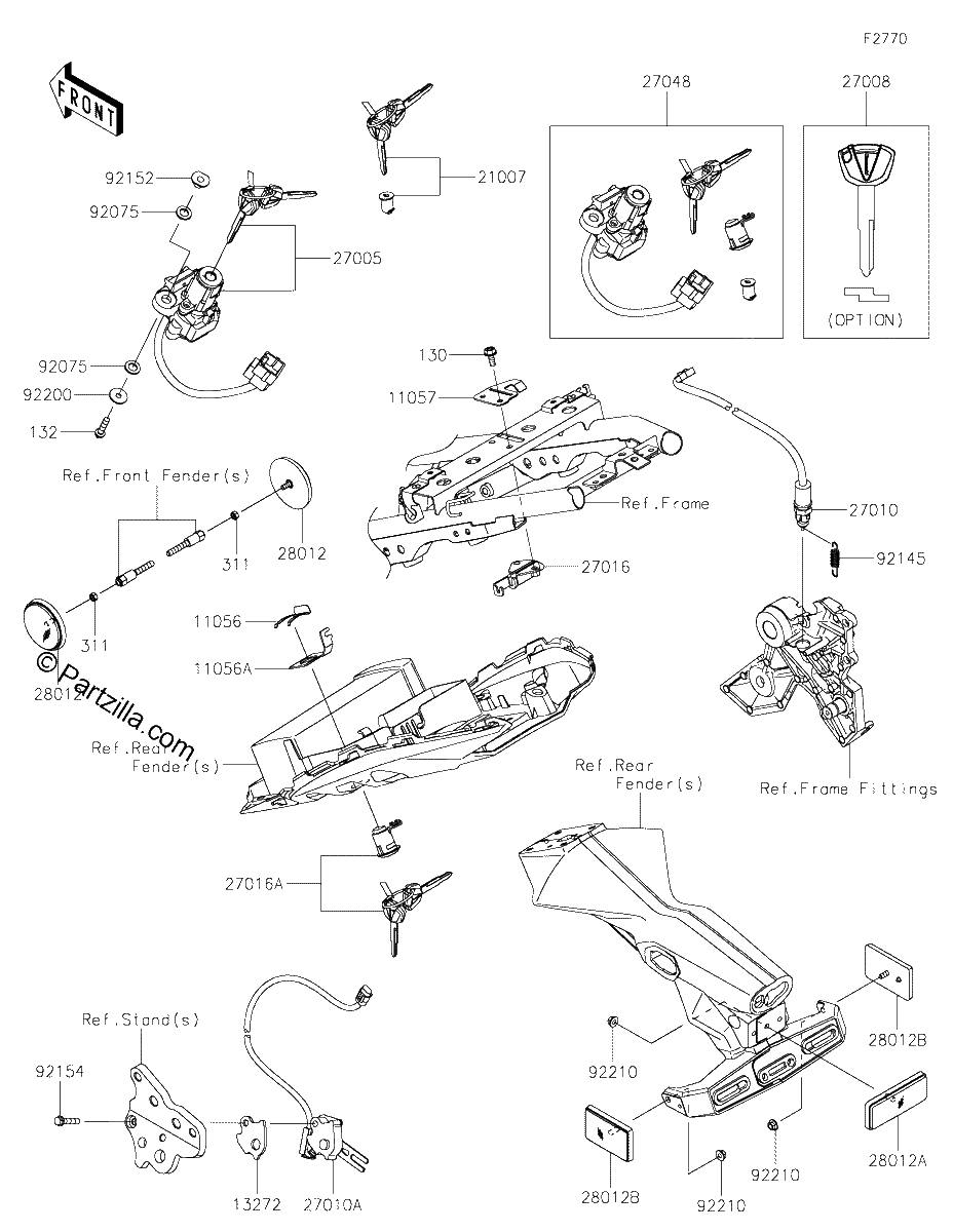 Diagrama de IGNITION SWITCH LOCKS REFLECTORS