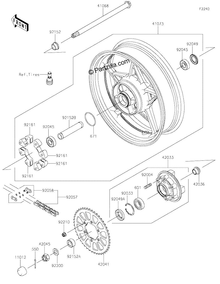 Diagrama de REAR WHEEL CHAIN