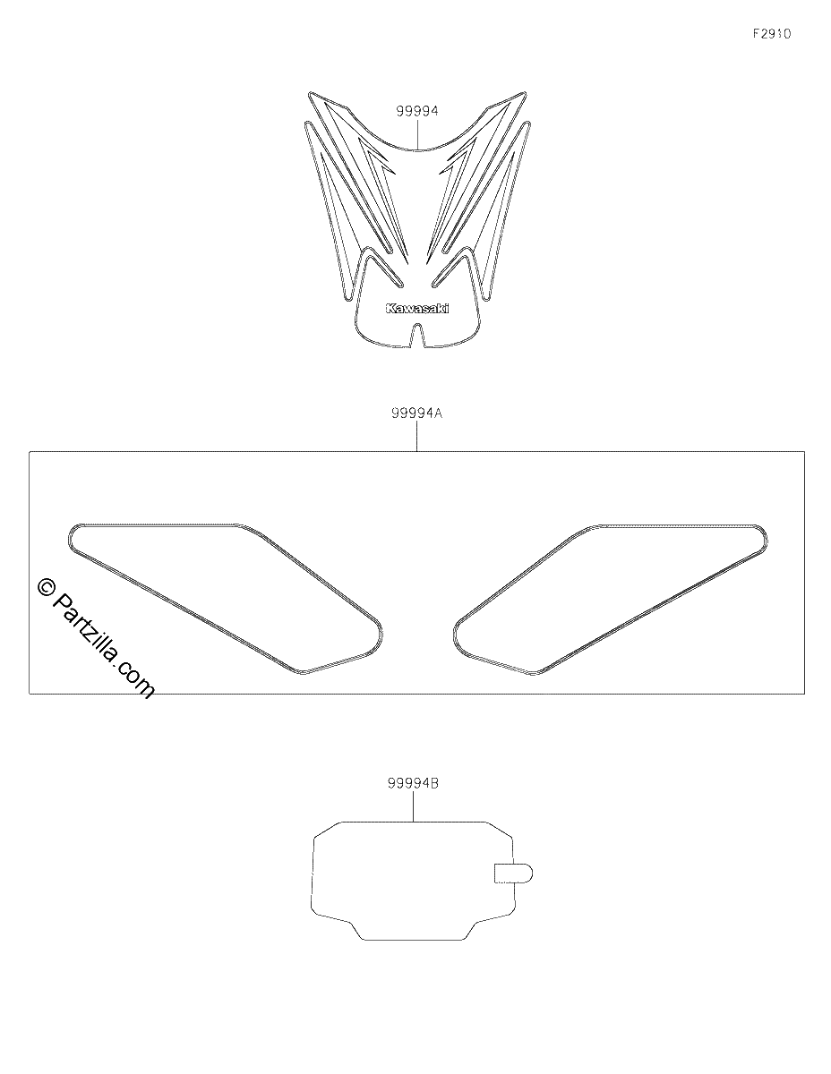 Diagrama de ACCESSORY TANK PADS AND METER FILM
