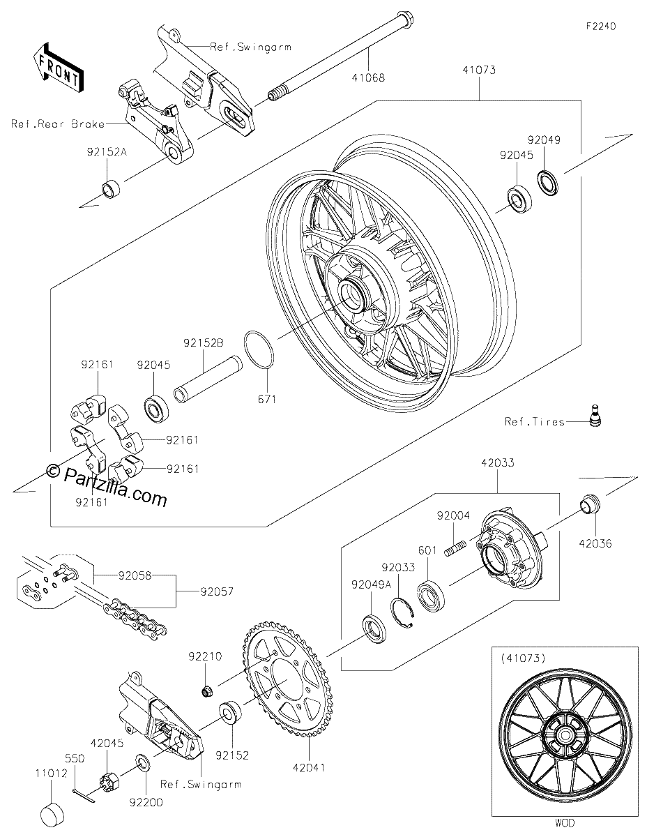 Diagrama de REAR WHEEL CHAIN