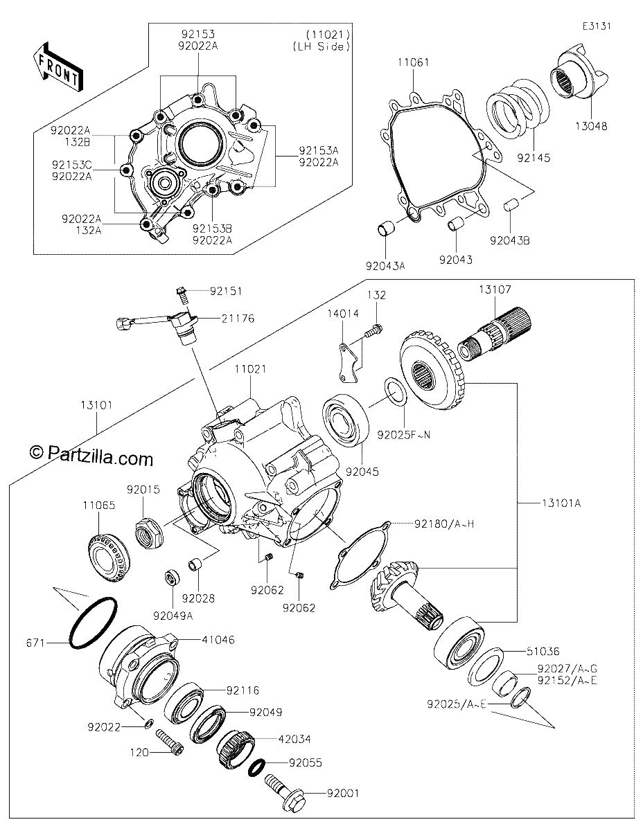 Diagrama de FRONT BEVEL GEAR