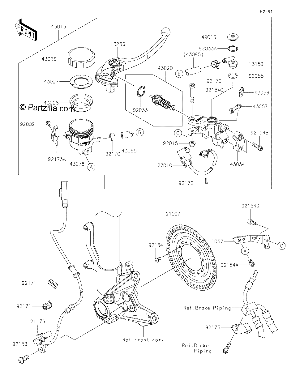 Diagrama de FRONT MASTER CYLINDER