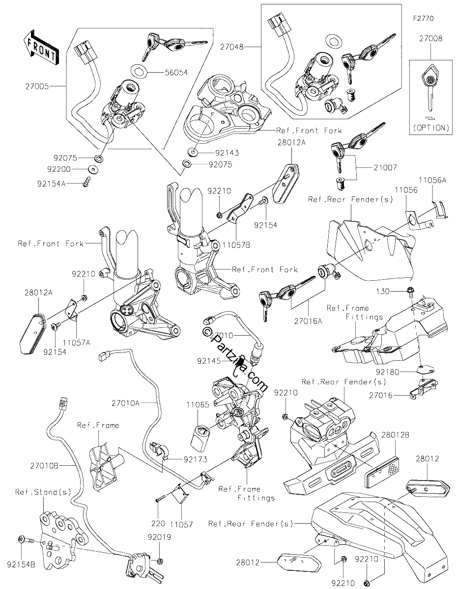 Diagrama de IGNITION SWITCH LOCKS REFLECTORS