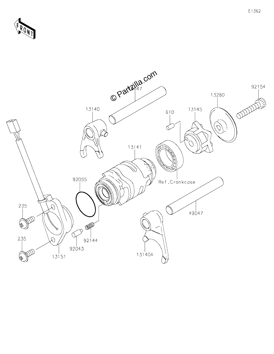 Diagrama de GEAR CHANGE DRUM SHIFT FORK S