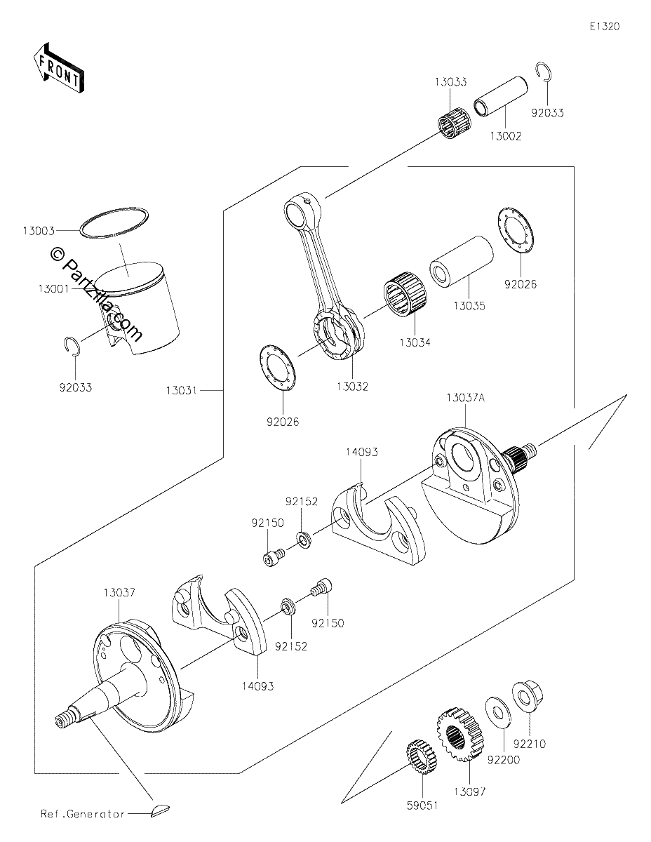 Diagrama de CRANKSHAFT PISTON S