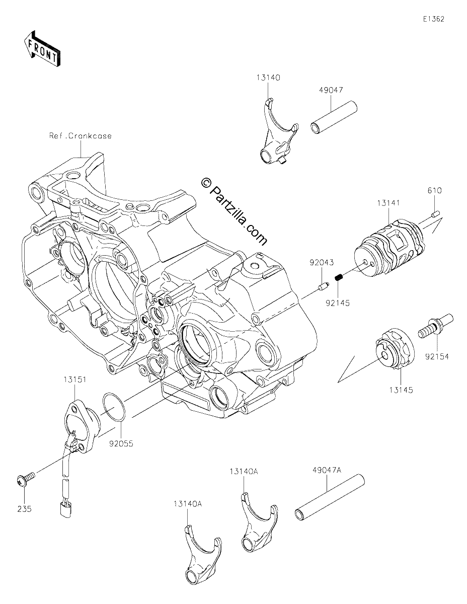 Diagrama de GEAR CHANGE DRUM SHIFT FORK S