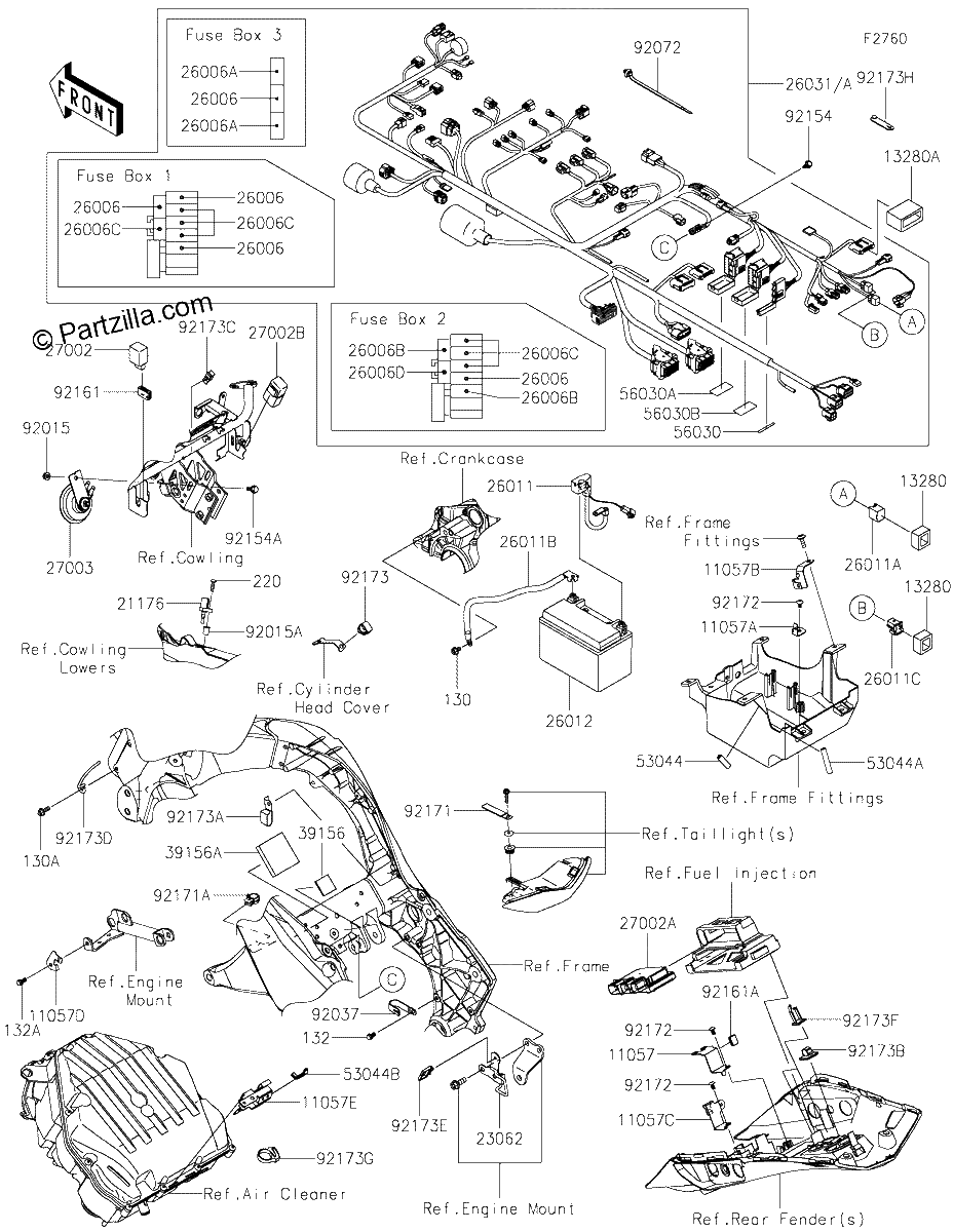 Diagrama de CHASSIS ELECTRICAL EQUIPMENT
