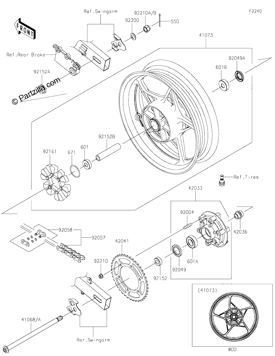 Diagrama de REAR WHEEL CHAIN
