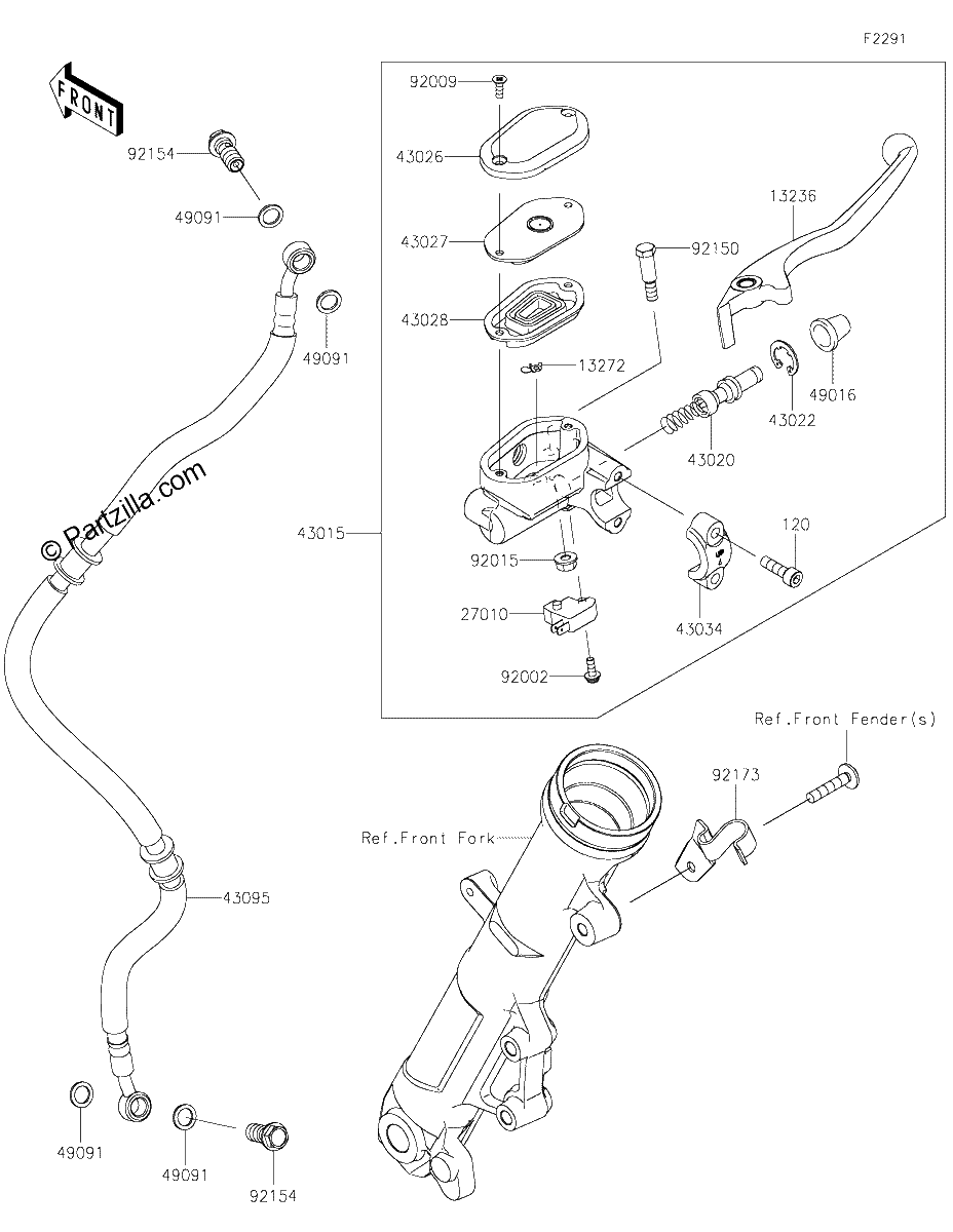 Diagrama de FRONT MASTER CYLINDER