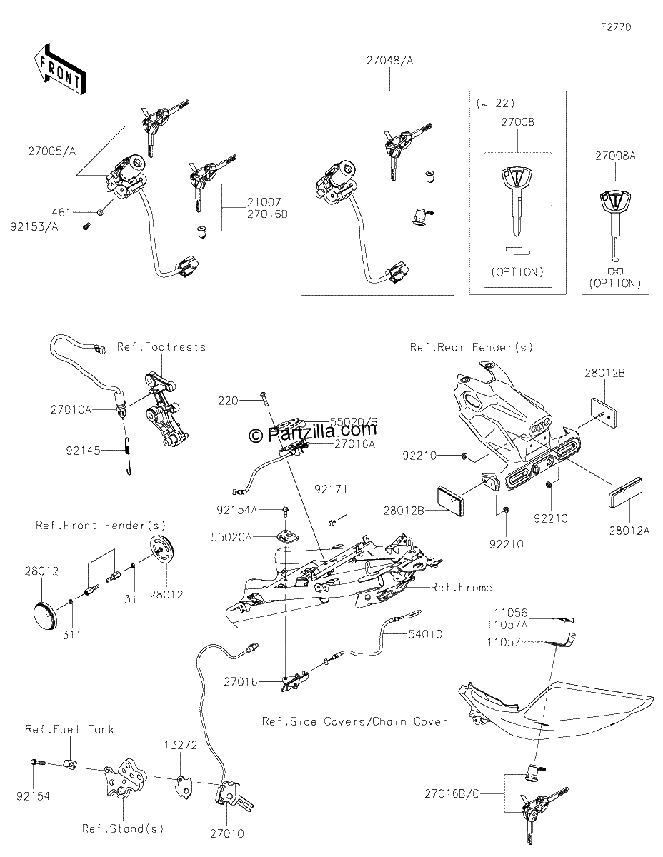 Diagrama de IGNITION SWITCH LOCKS REFLECTORS