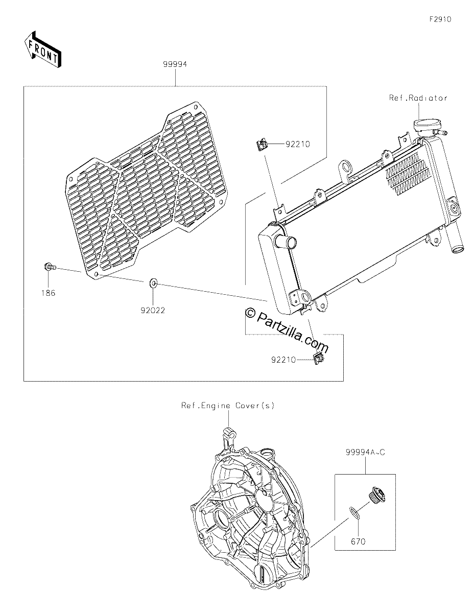 Diagrama de ACCESSORY RADIATOR SCREEN AND CAP
