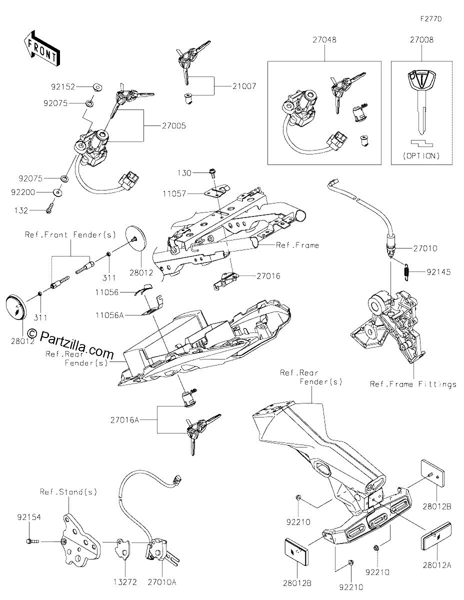 Diagrama de IGNITION SWITCH LOCKS REFLECTORS
