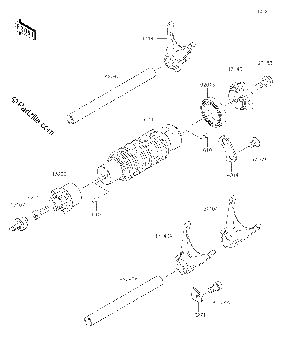 Diagrama de GEAR CHANGE DRUM SHIFT FORK S