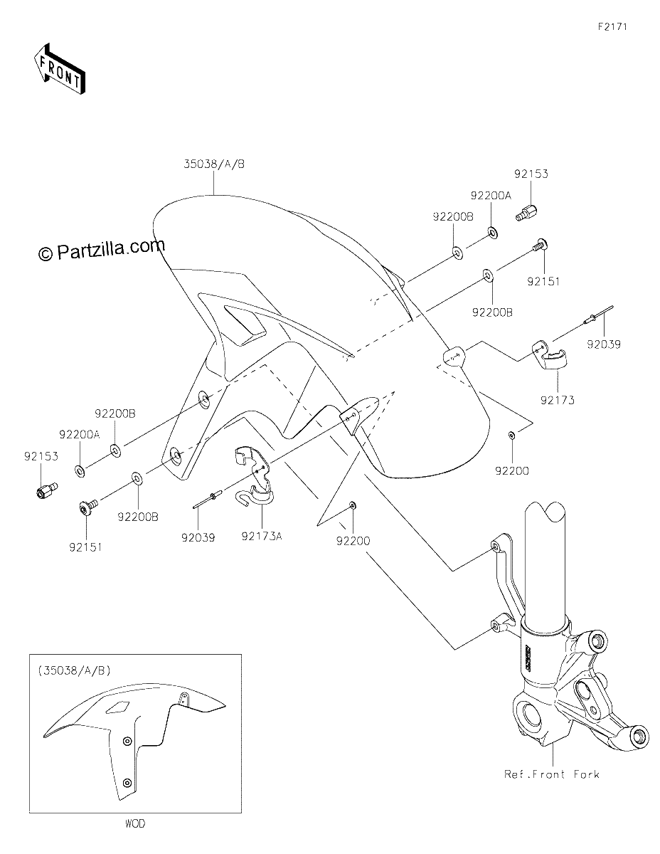 Diagrama de FRONT FENDER S
