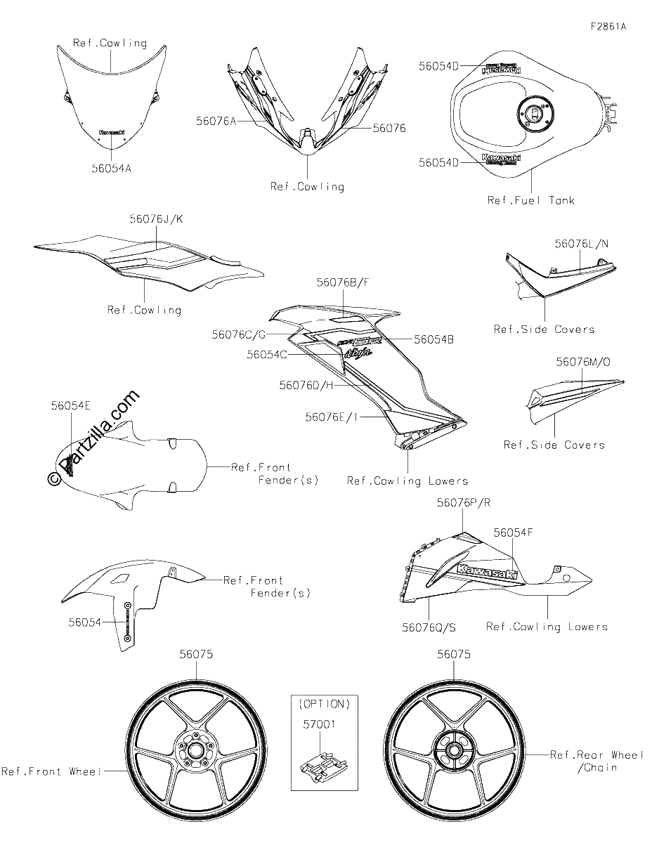 Diagrama de DECALS GREEN GNFAN GNFAL GPFAN GPFAL