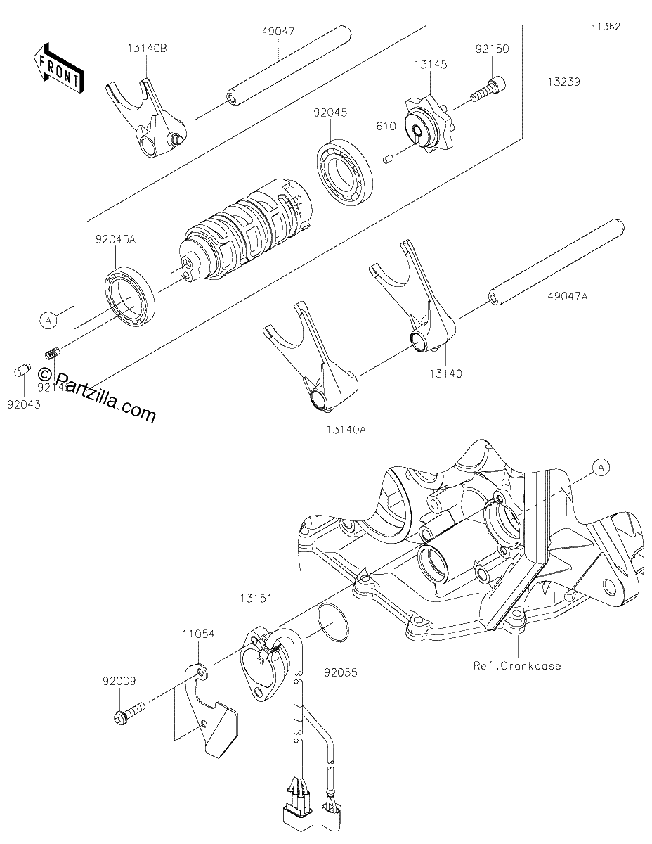 Diagrama de GEAR CHANGE DRUM SHIFT FORK S
