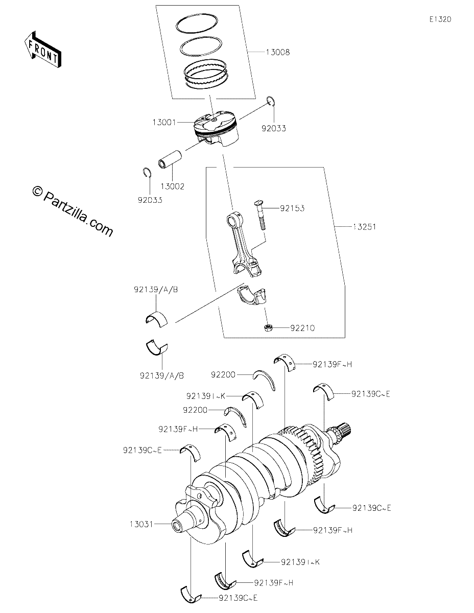 Diagrama de CRANKSHAFT PISTON S