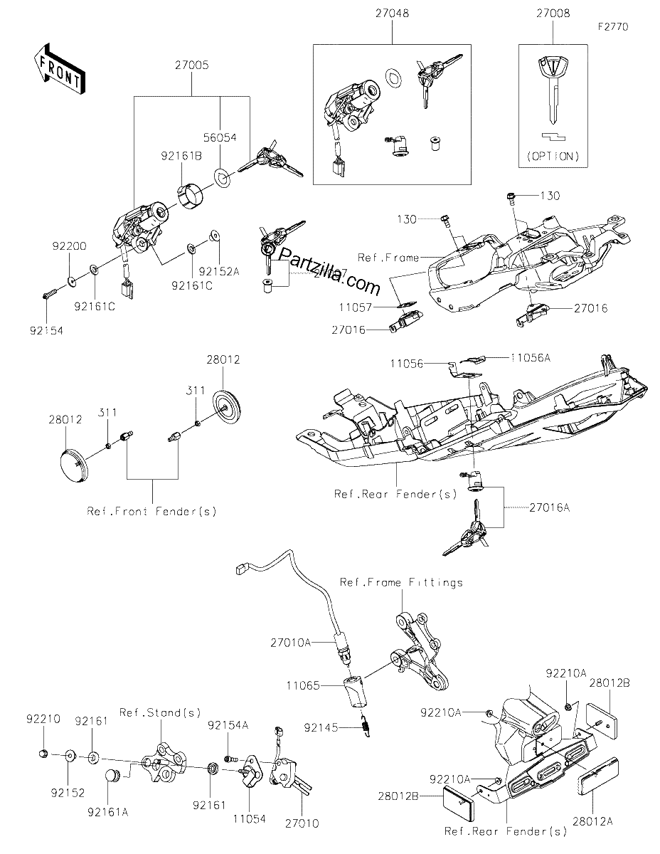Diagrama de IGNITION SWITCH LOCKS REFLECTORS