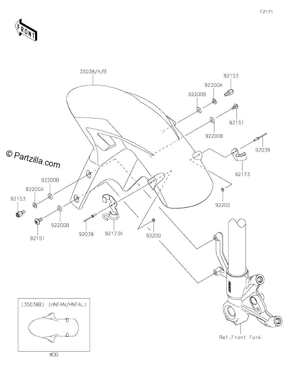 Diagrama de FRONT FENDER S
