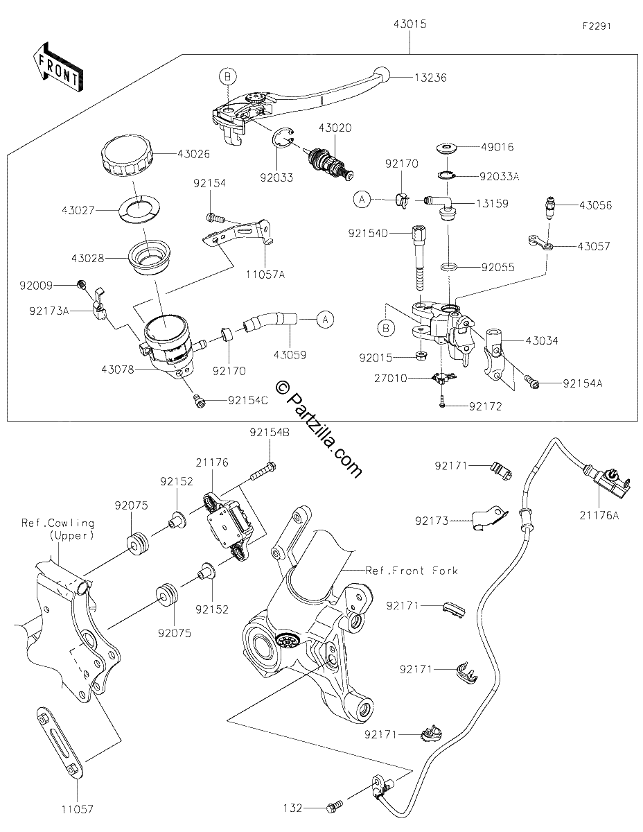 Diagrama de FRONT MASTER CYLINDER