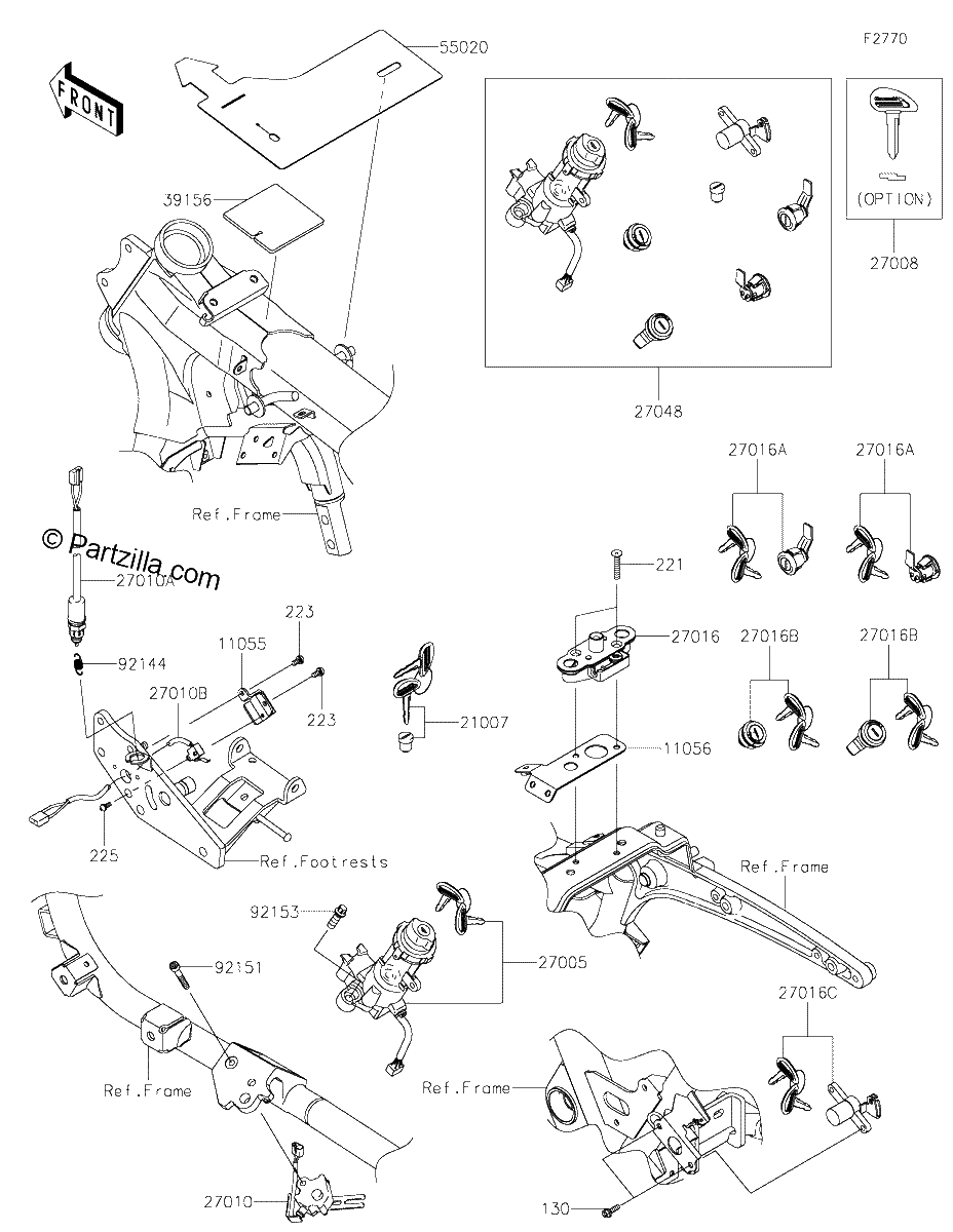 Diagrama de IGNITION SWITCH LOCKS REFLECTORS