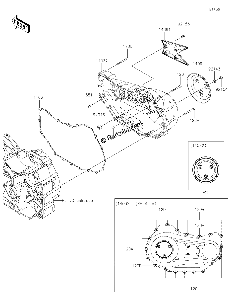 Diagrama de RIGHT ENGINE COVER S