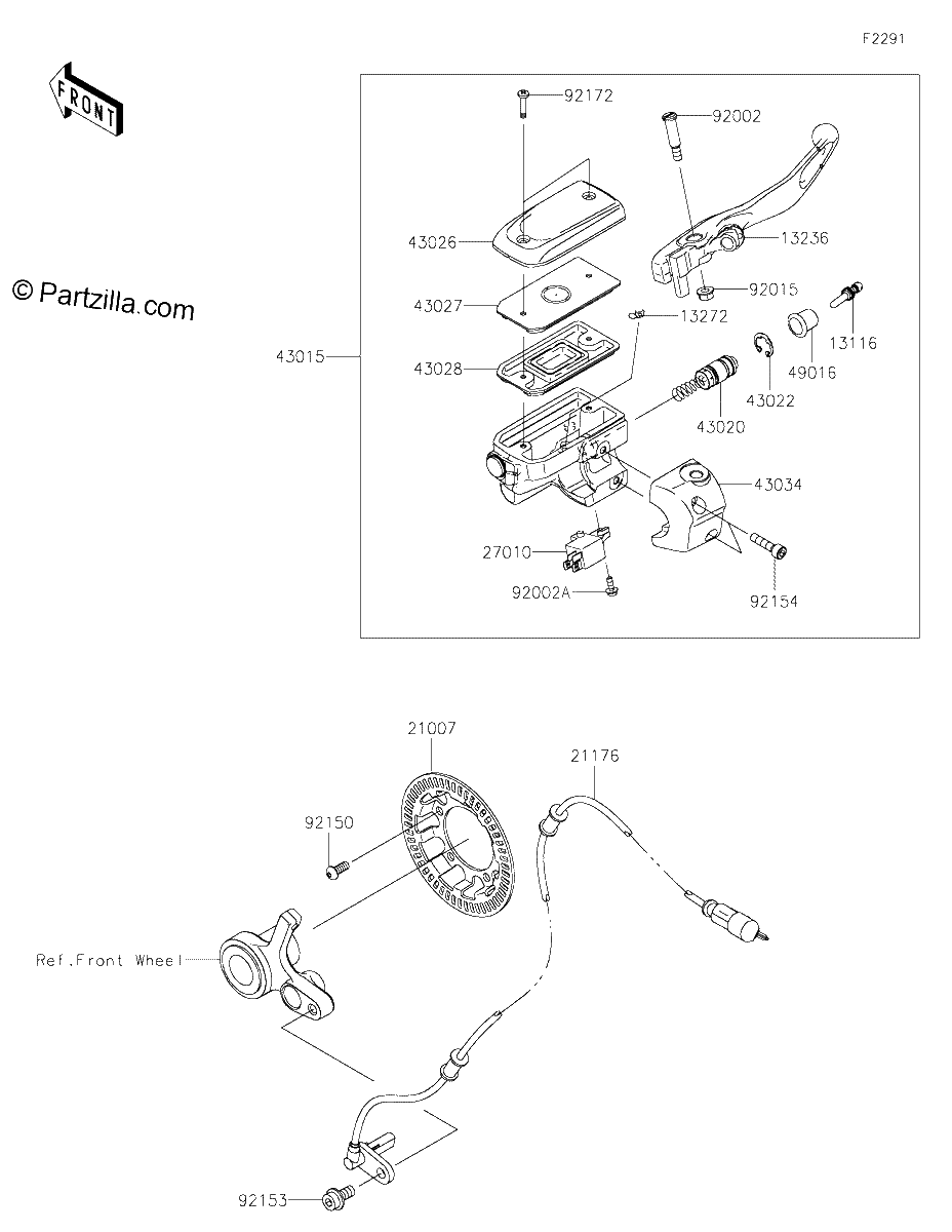 Diagrama de FRONT MASTER CYLINDER