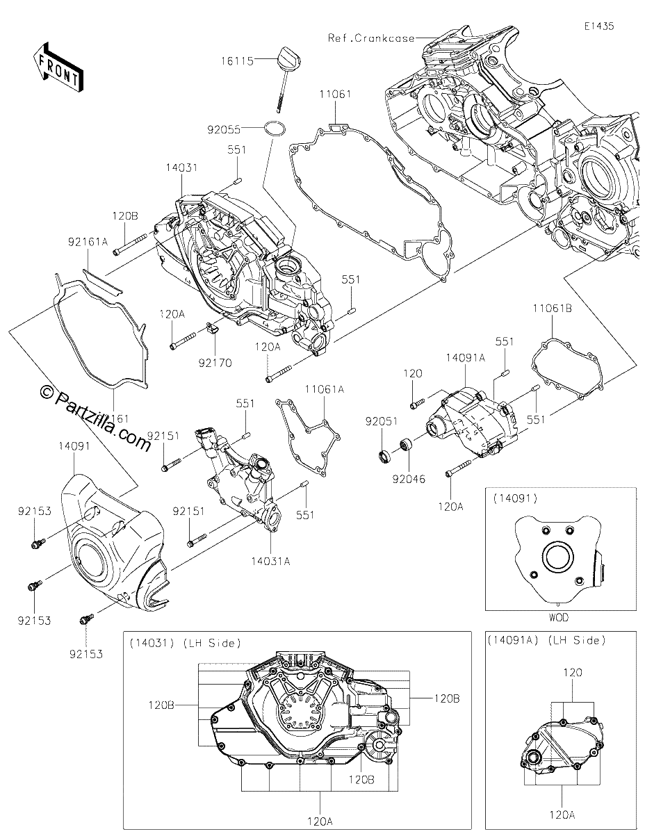 Diagrama de LEFT ENGINE COVER S