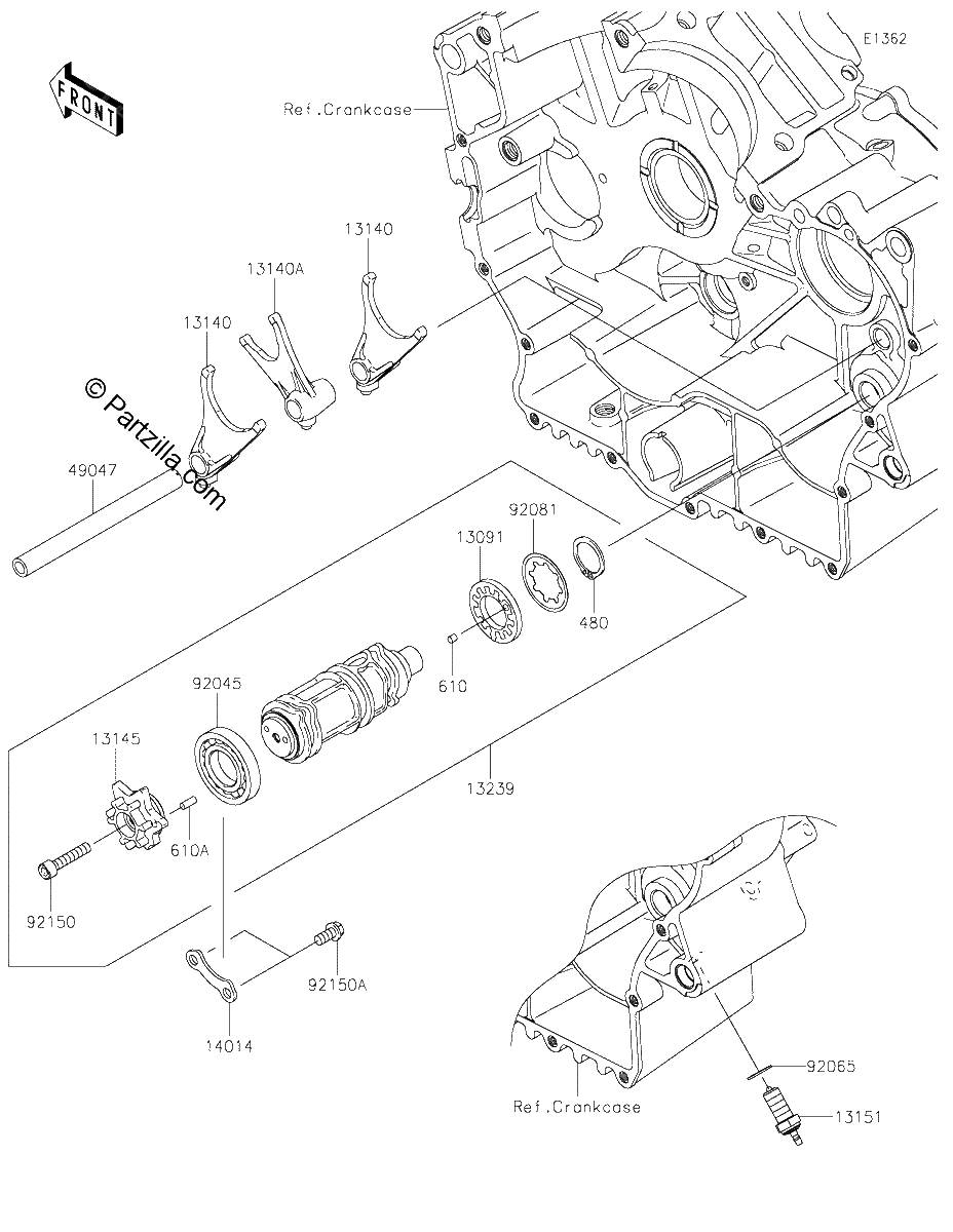 Diagrama de GEAR CHANGE DRUM SHIFT FORK S