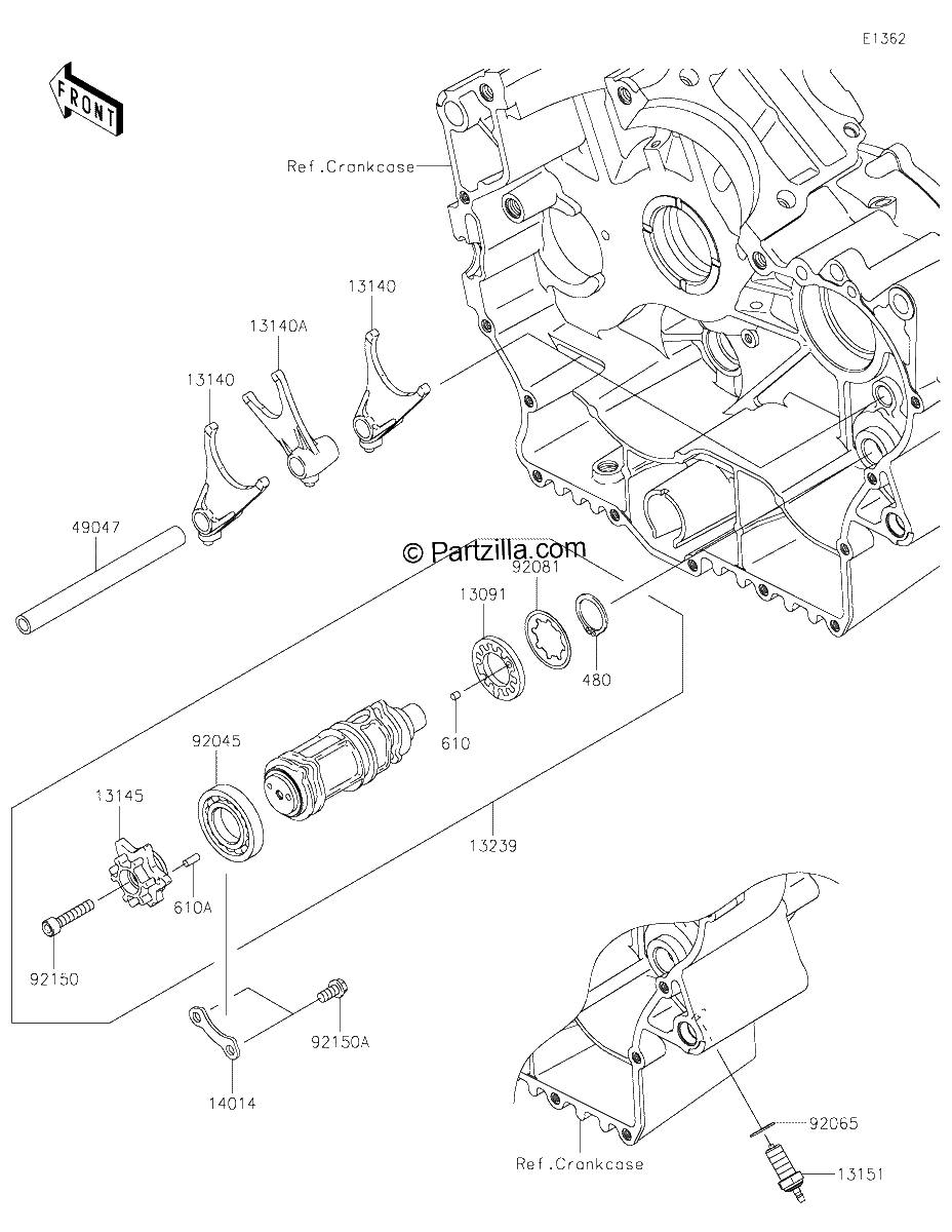 Diagrama de GEAR CHANGE DRUM SHIFT FORK S
