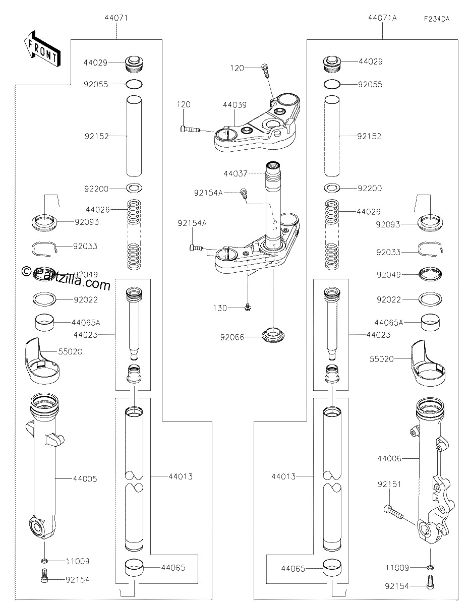 Diagrama de FRONT FORK ENFNN ENFNL
