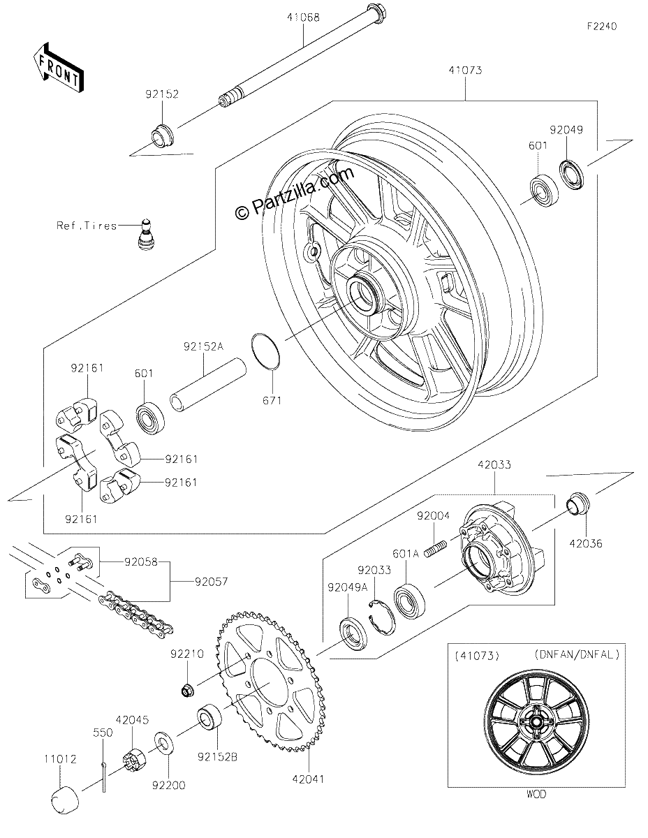 Diagrama de REAR WHEEL CHAIN
