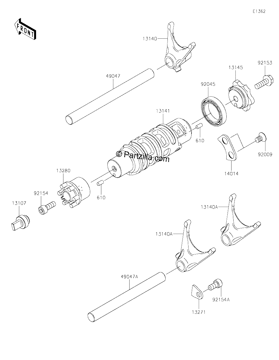 Diagrama de GEAR CHANGE DRUM SHIFT FORK S
