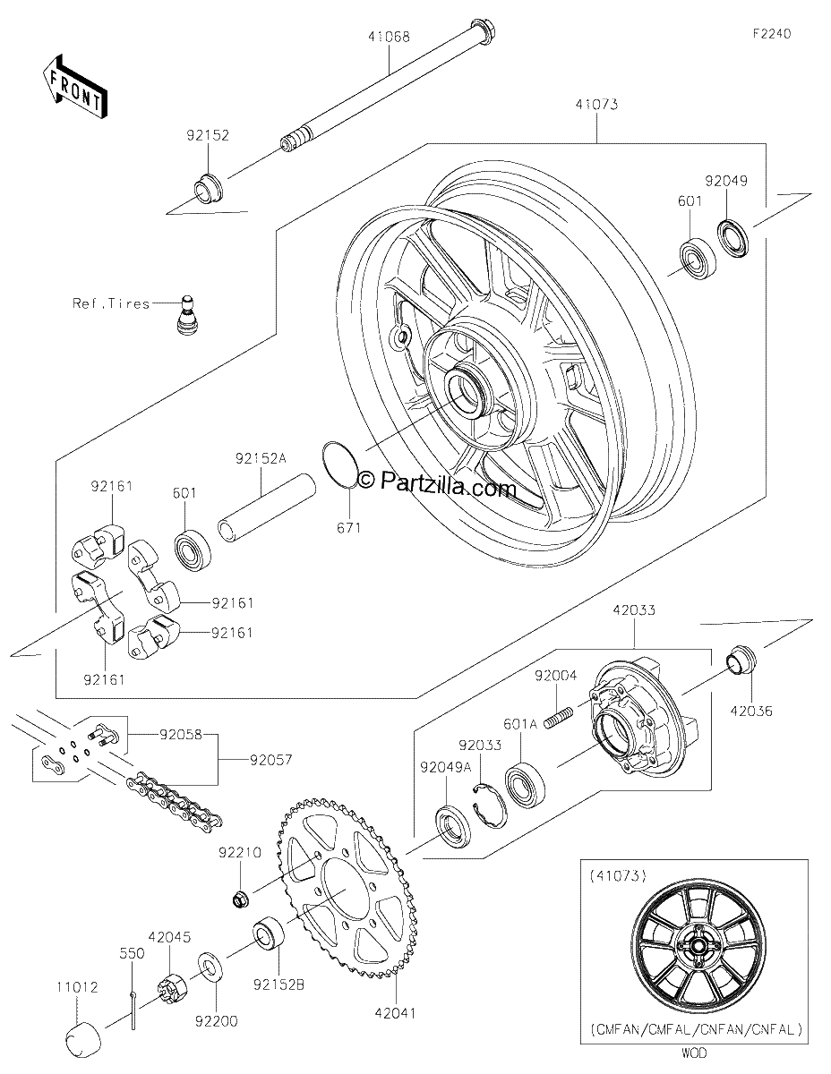 Diagrama de REAR WHEEL CHAIN
