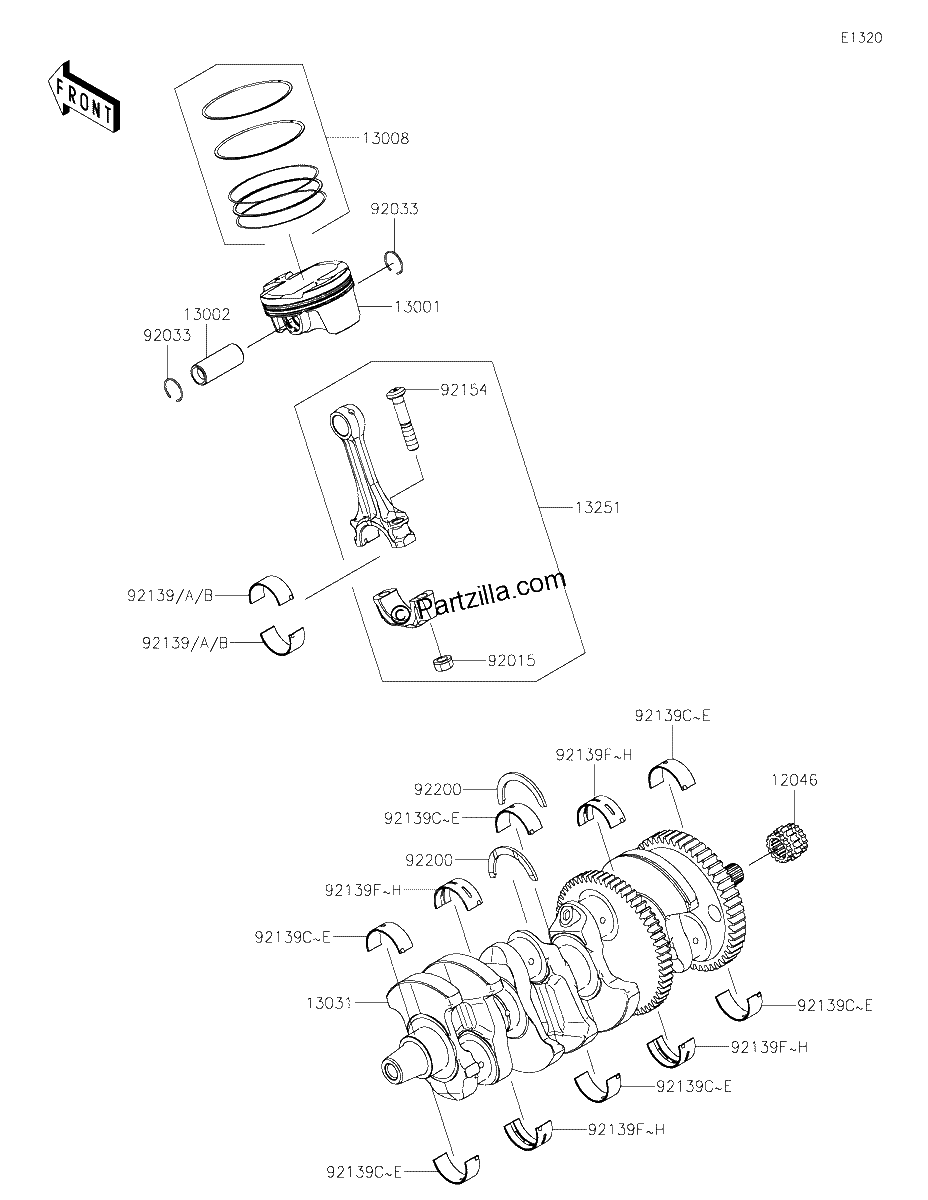 Diagrama de CRANKSHAFT PISTON S