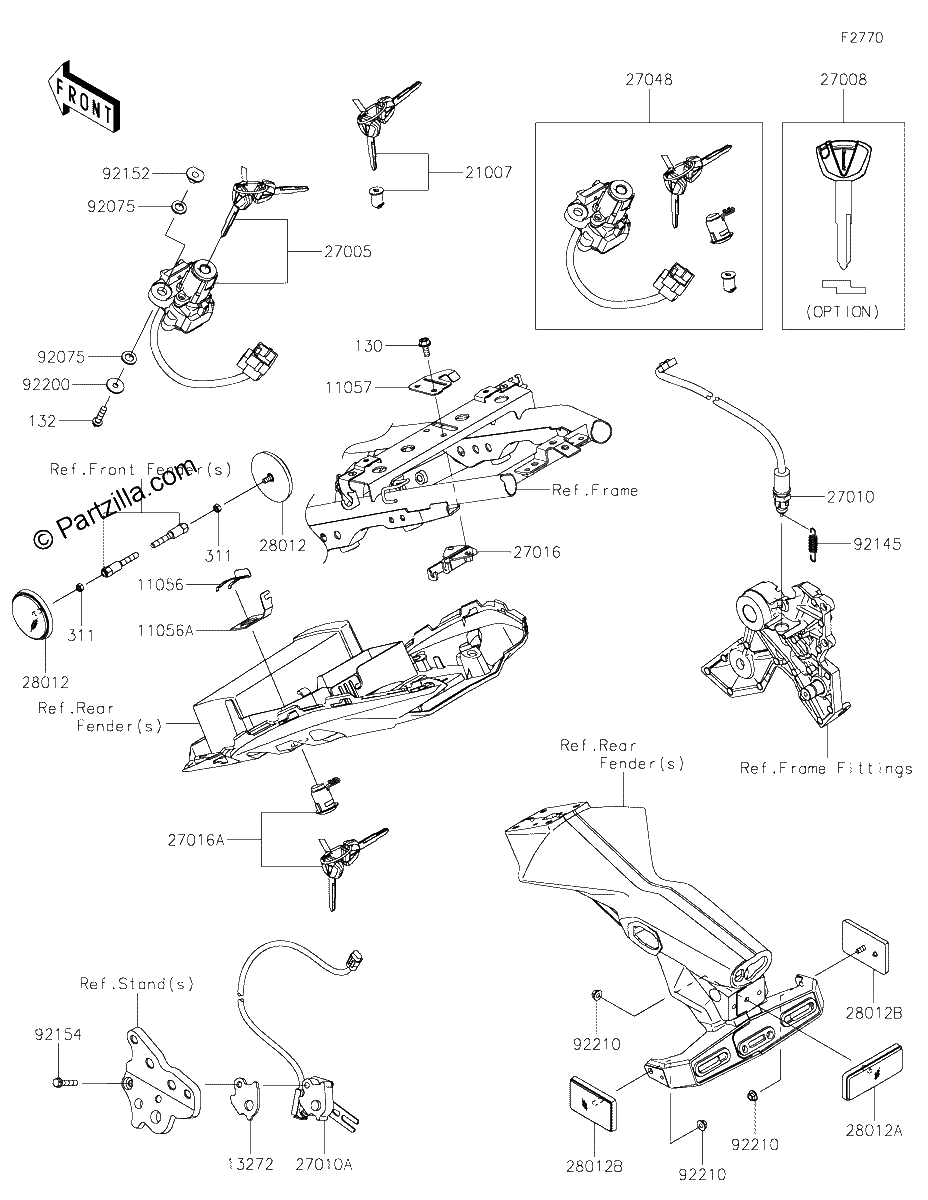 Diagrama de IGNITION SWITCH LOCKS REFLECTORS