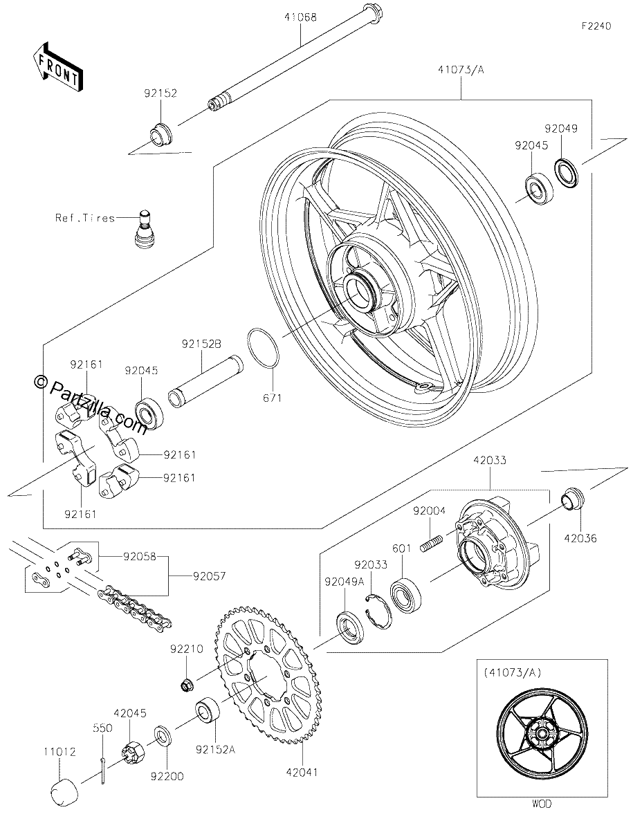 Diagrama de REAR WHEEL CHAIN