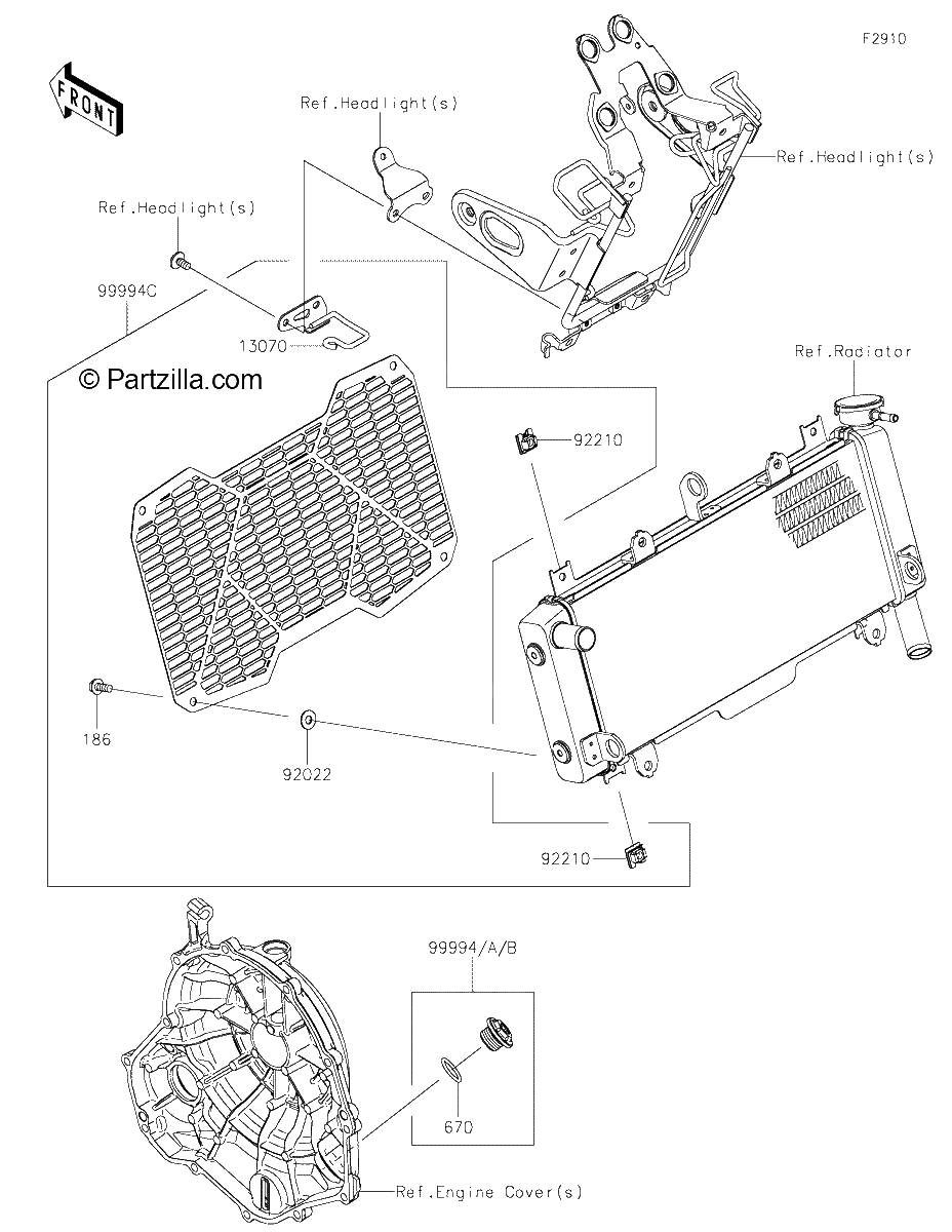 Diagrama de ACCESSORY RADIATOR SCREEN AND CAP