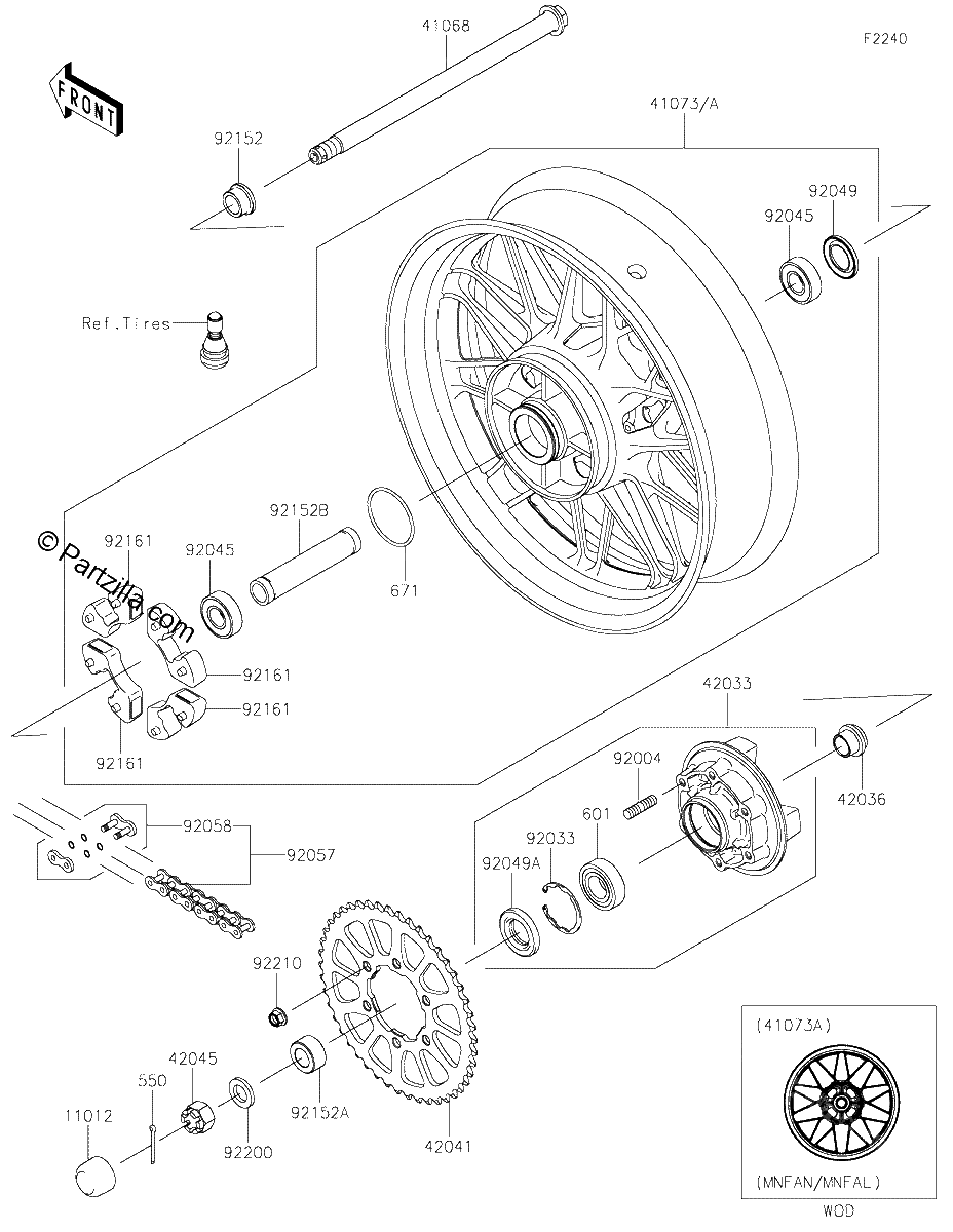 Diagrama de REAR WHEEL CHAIN