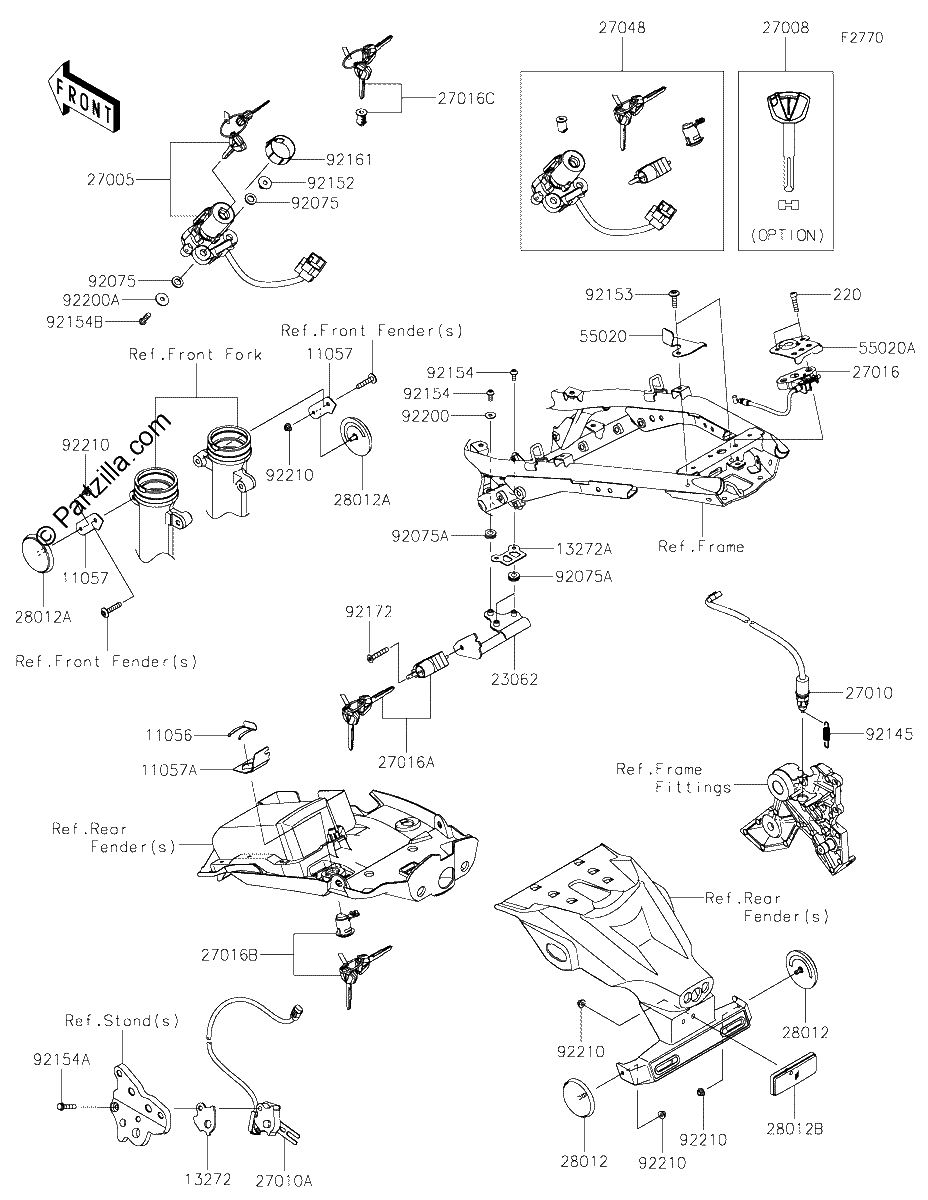 Diagrama de IGNITION SWITCH LOCKS REFLECTORS