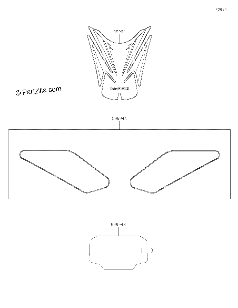 Diagrama de ACCESSORY TANK PADS AND METER FILM