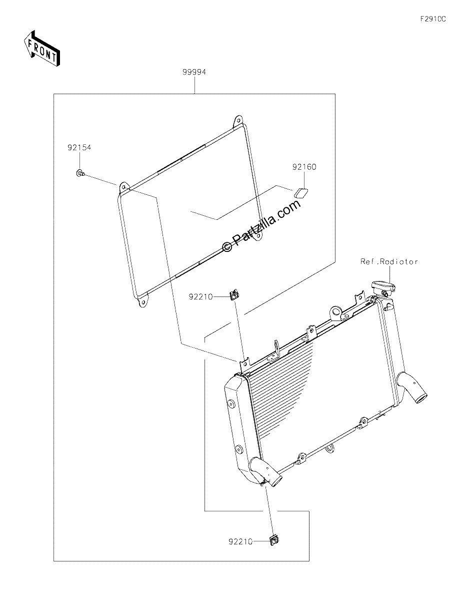 Diagrama de ACCESSORY RADIATOR SCREEN
