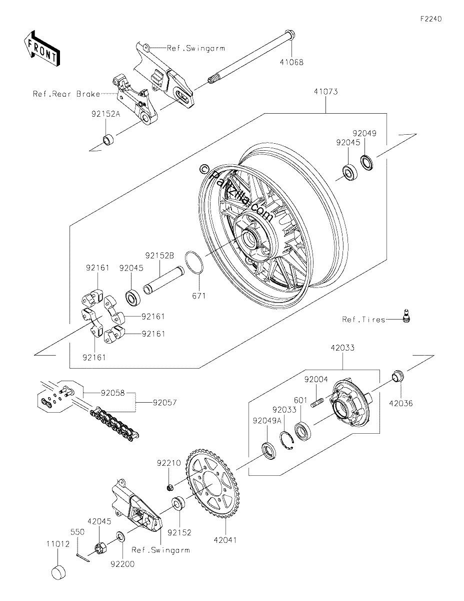 Diagrama de REAR WHEEL CHAIN