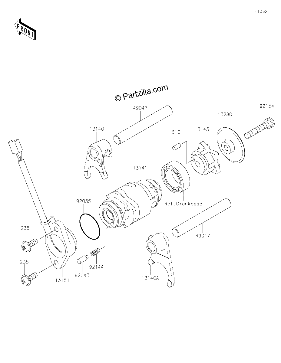 Diagrama de GEAR CHANGE DRUM SHIFT FORK S