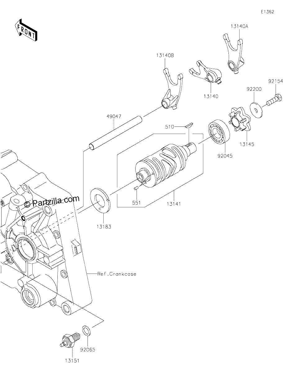 Diagrama de GEAR CHANGE DRUM SHIFT FORK S