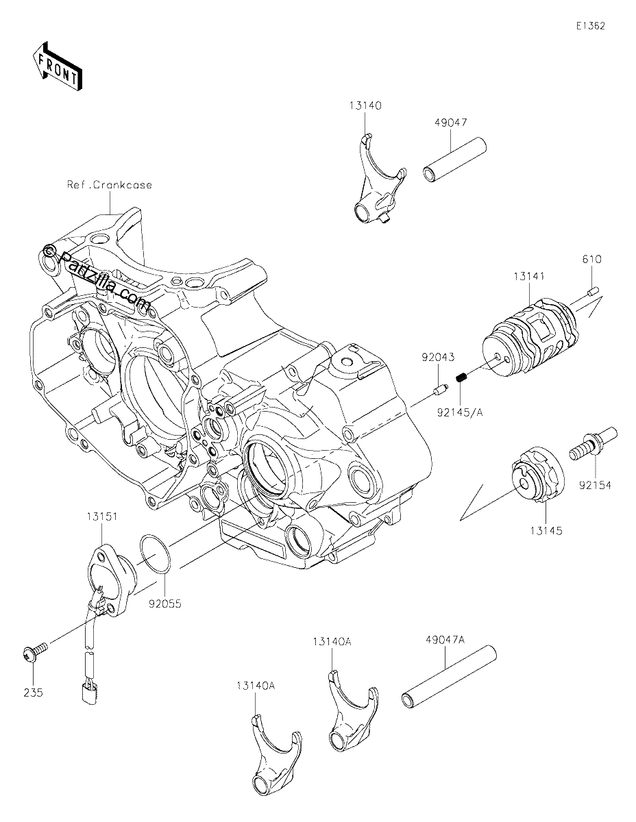 Diagrama de GEAR CHANGE DRUM SHIFT FORK S