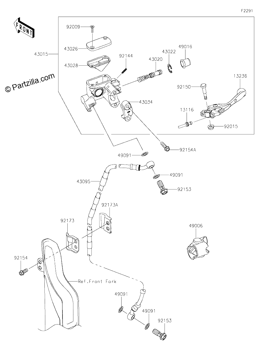 Diagrama de FRONT MASTER CYLINDER