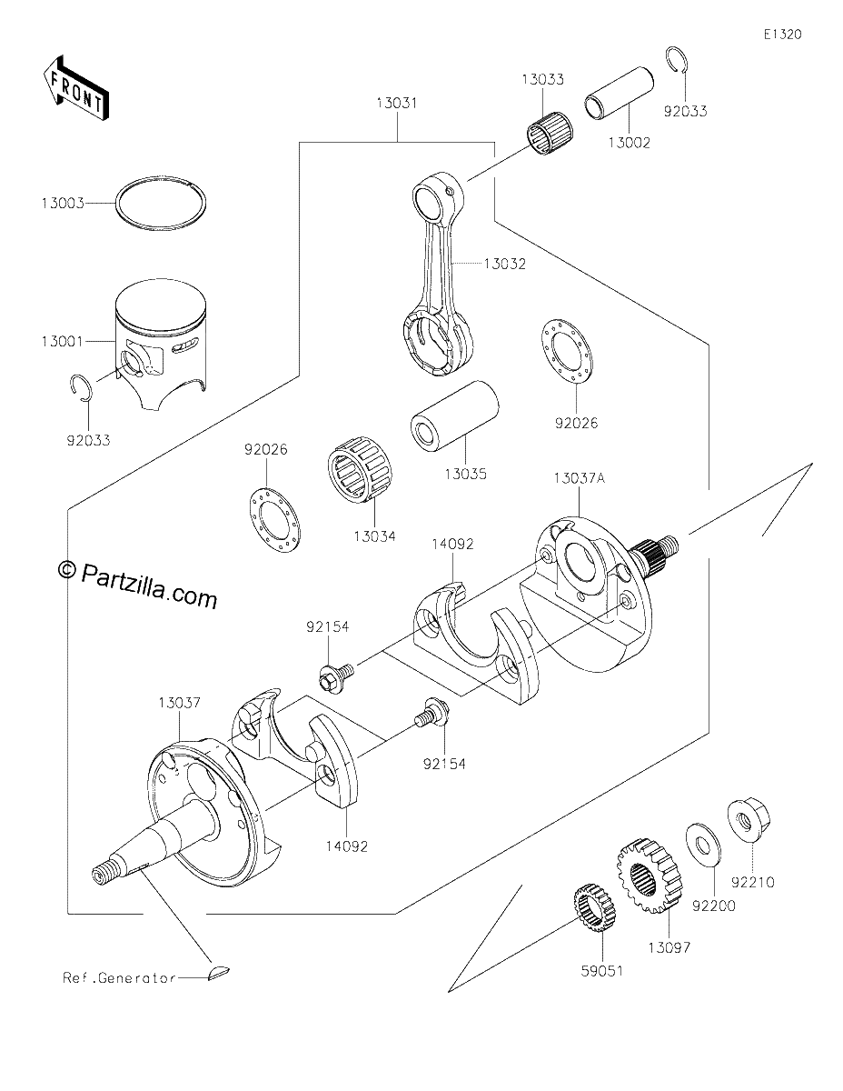 Diagrama de CRANKSHAFT PISTON S