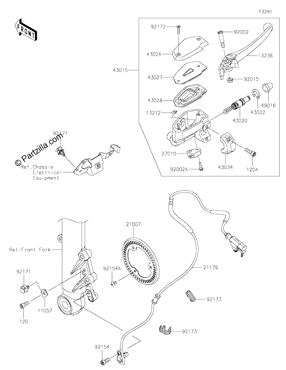 Diagrama de FRONT MASTER CYLINDER